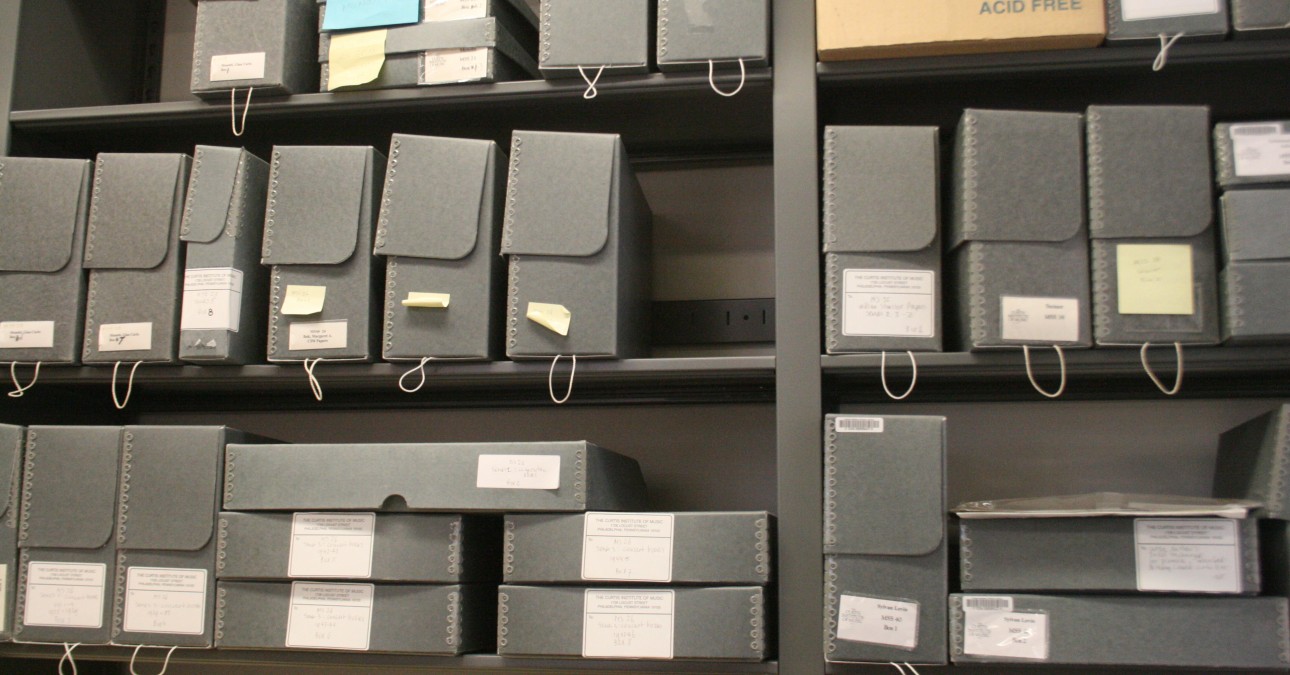 Archival boxes from a Preservation Needs Assessment