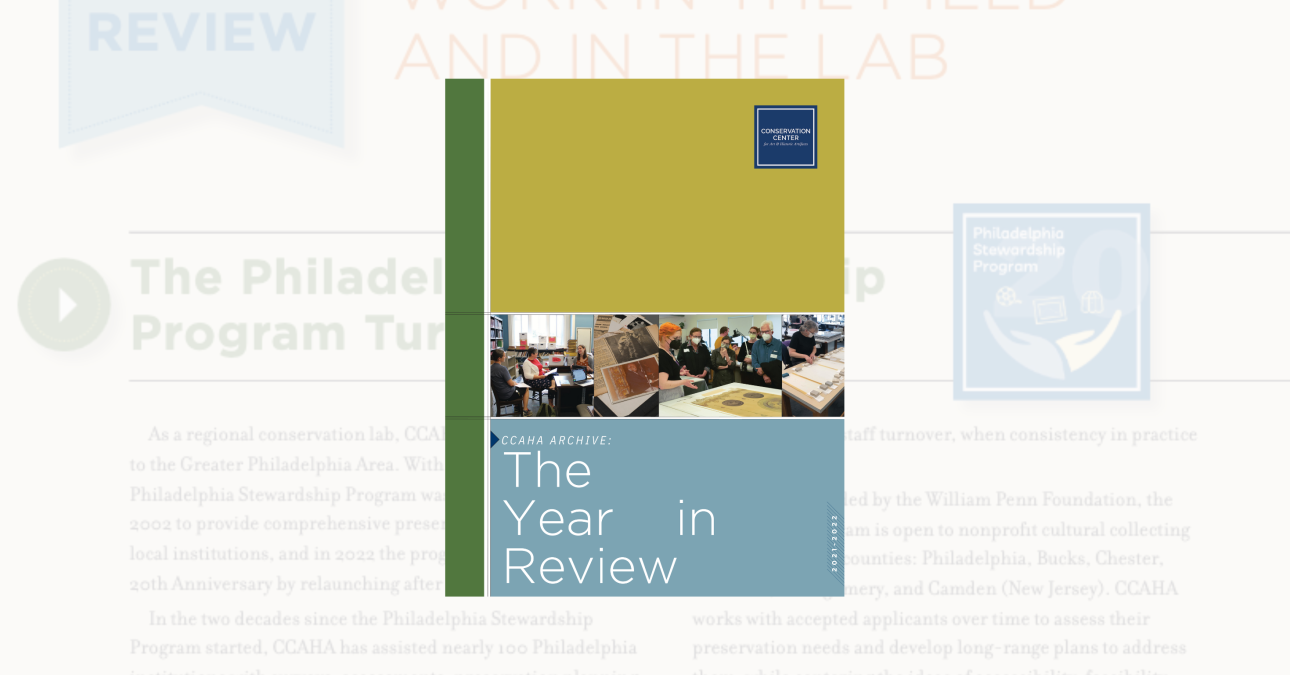 Graphic of the front of the new annual report publication CCAHA Archive
