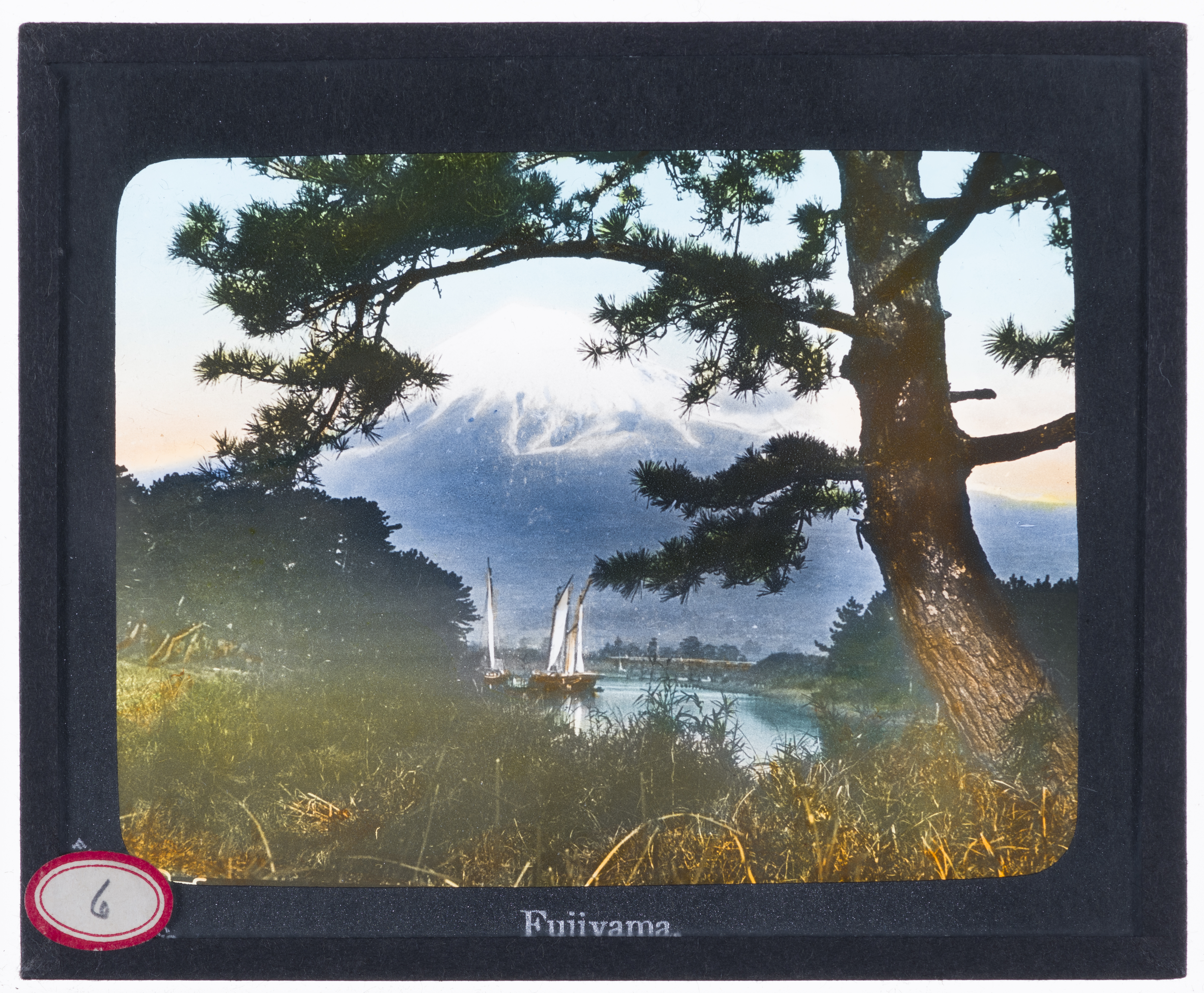 Lantern slide image of Mt Fuji