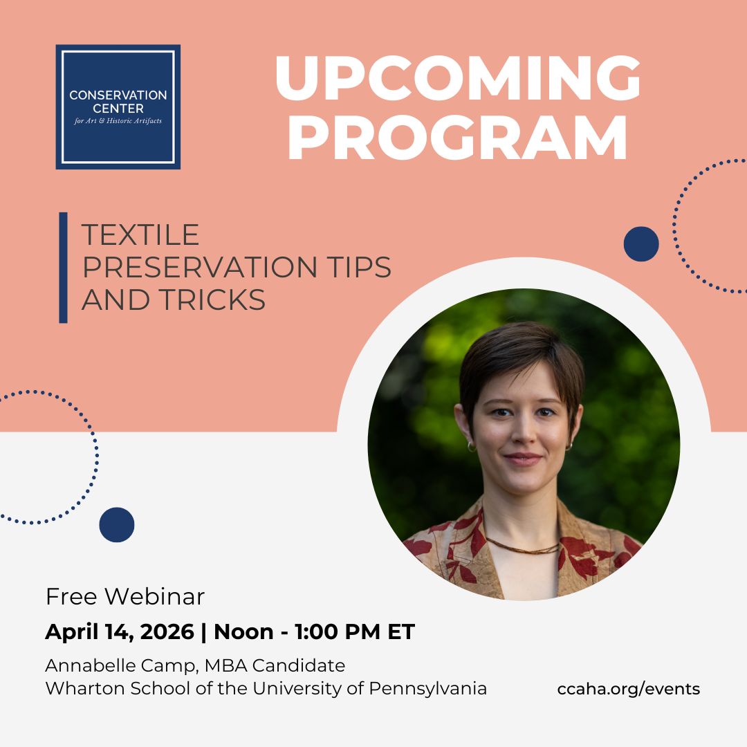 Upcoming program: Textile Preservation Tips and Tricks