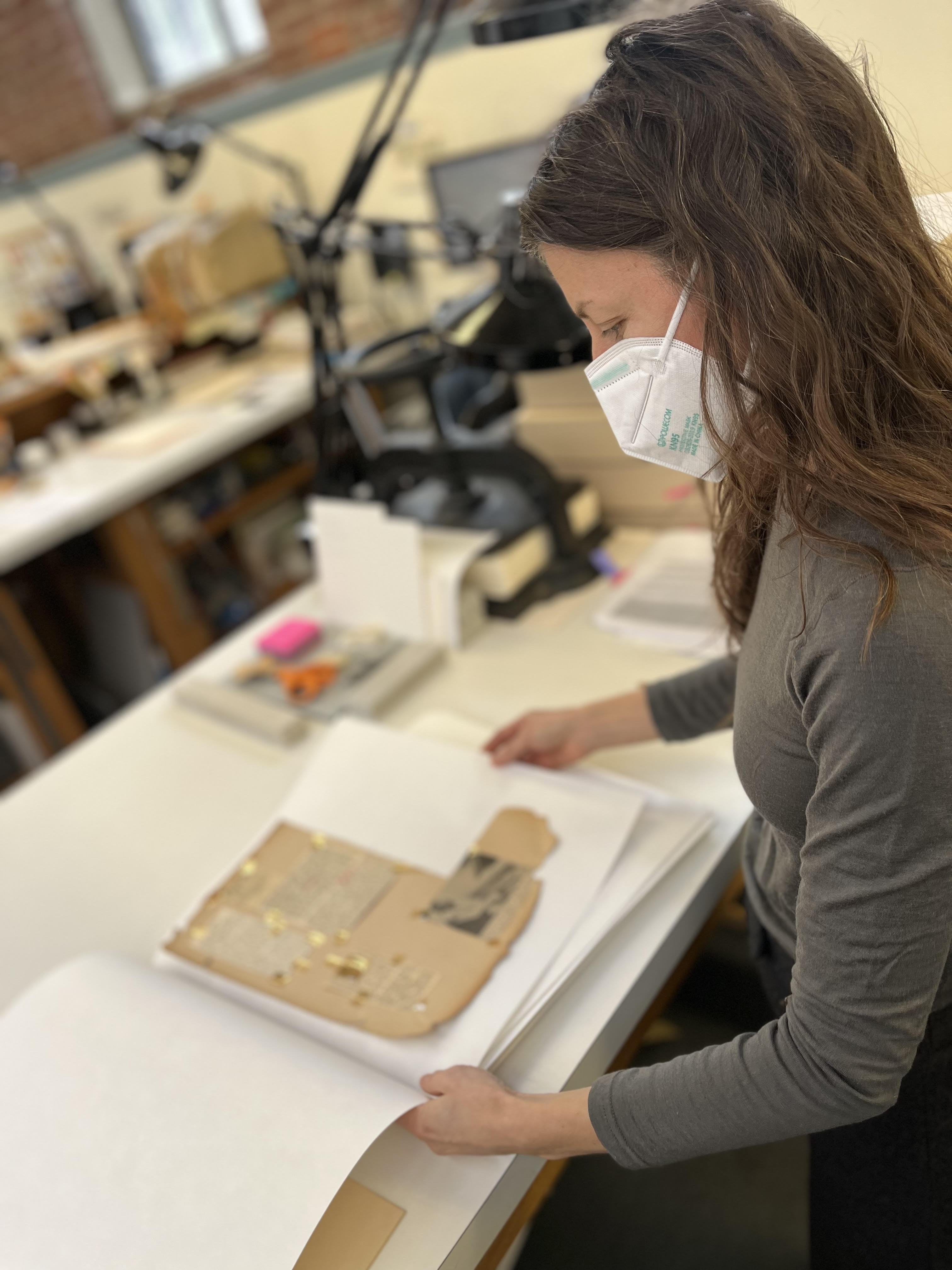 Amber Hares working on Count Basie scrapbook