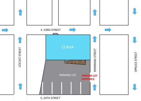 Map of CCAHA parking lot