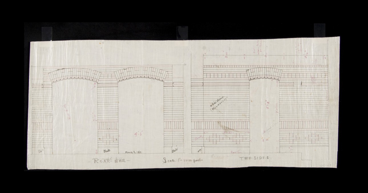 Frank Furness architectural drawing