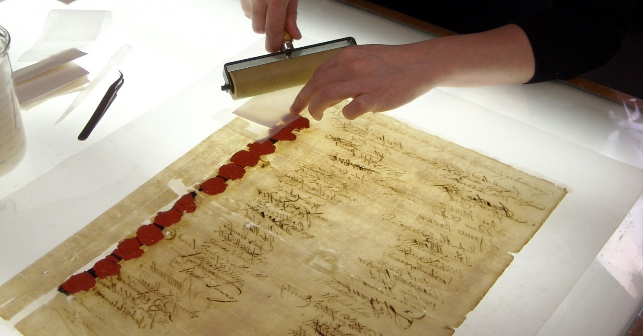 Rolling the PA Constitution on a light table