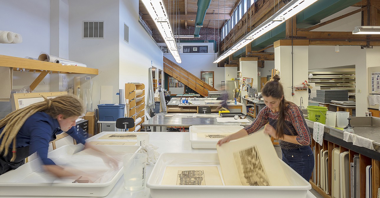 2018-20 Paper Conservation Fellows Benjamin Kirschner, left, and Juliet Baines, photographed for the Longwood Gardens membership magazine ‘Longwood Chimes’ issue 300, February 2020