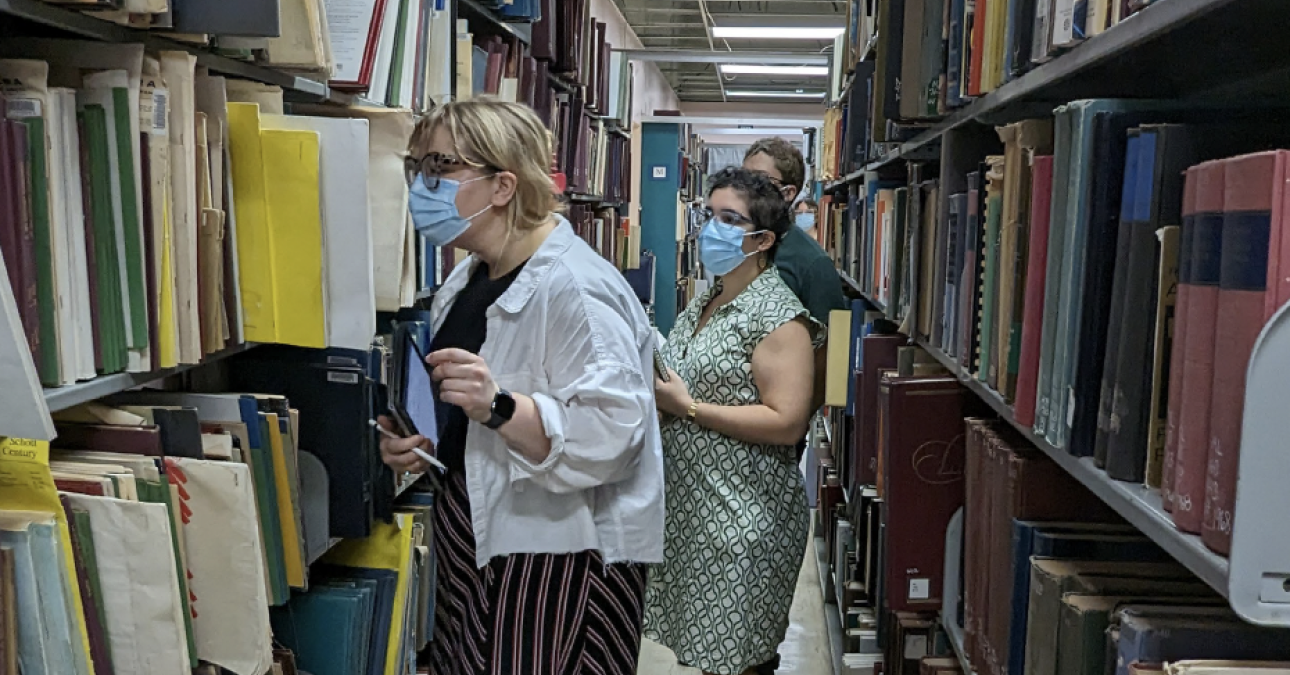 Maddie Cooper conducts a site visit.