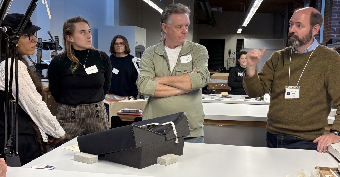 Conservator talks to guests at CCAHA Open House.