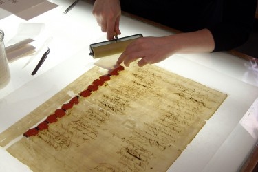 Rolling the PA Constitution on a light table