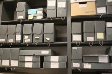 Archival boxes from a Preservation Needs Assessment