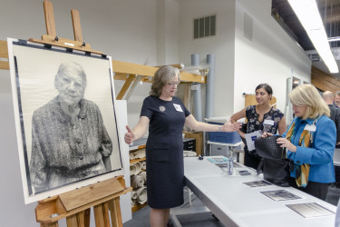 Barbara Lemmen presenting on a photograph at the 2018 CCAHA Open House.